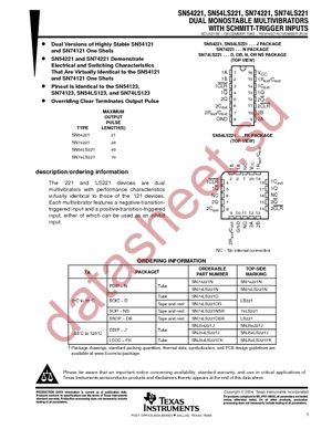 SN74LS221N datasheet  